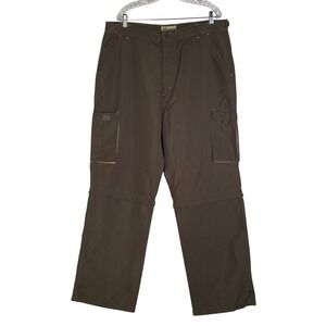 PJ Mark Mens 40‎ 34 Brown Convertible Zip Off Cargo Hiking Pants Outdoor Utility